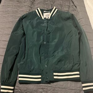Goodfellow & Co Dark Green Jacket with Striped Accents